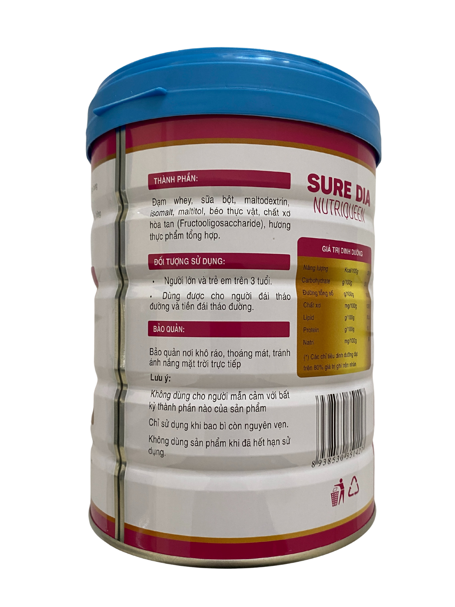 COMBO 3 LON SỮA SURE DIA NUTRIQUEEN 900g